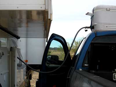 Transferring water to the freshwater holding tank