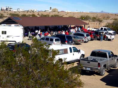 Overview of the wedding in the desert