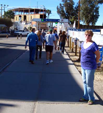 Walking into Algodones Mexico