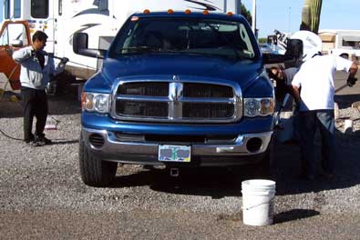 Washing the truck is included in the price