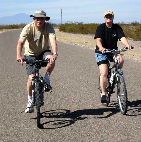 Ralph and Gwen riding on Haekel Road 