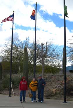 In front of the Roosevelt Lake Visitor Center