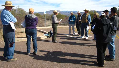 Jan, the park ranger, tells us of history of this area