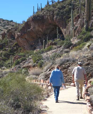 Ralph and Gwen are hiking to the lower level cliff dwelling 