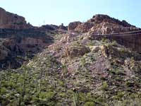 Our first view of the road on the side of a cliff