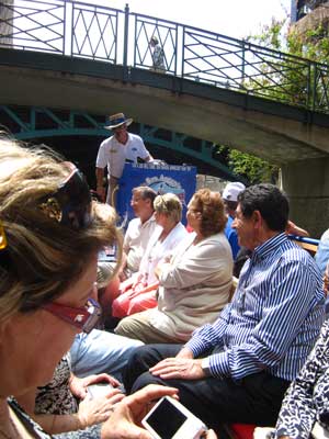 We take a barg ride in downtown San Antonio