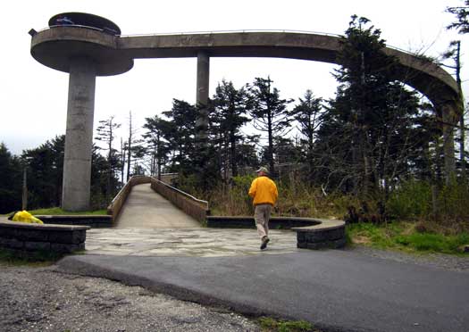 Ralph is about to climb the Clingman's Dome at the top of the Smoky Mountains