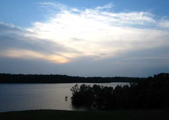 Overlooking Barren River Lake in a flooded condition