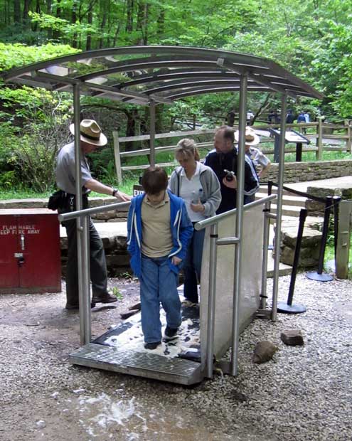 The last of the tour, we had to step in some fungus killing agent to save the bat population.