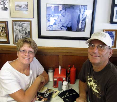 Sitting in the Elvis booth at Johnnie's Drive In