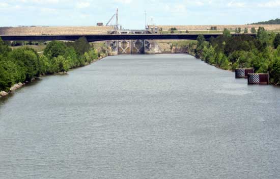 One of the locks on the Tenn-Tom Waterway in northern Mississippi