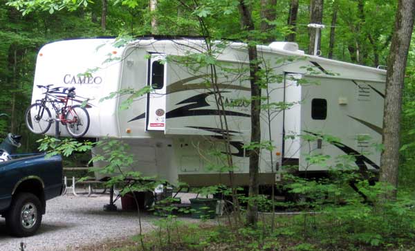 Our campsite at the Poole Knobs Campground in LaVergne, TN