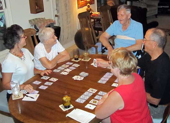 Playing Eight Handed Marvin after dinner