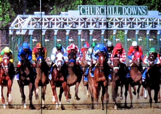 The start of the Kentucky Derby inside the museum