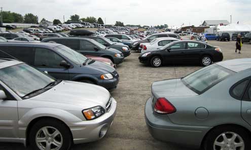 Lots of parking for those attending the fleamarket