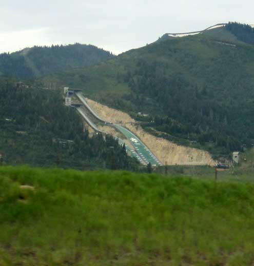 As close as we got to Park City, Utah as we drove by ... the Olympic ski jump