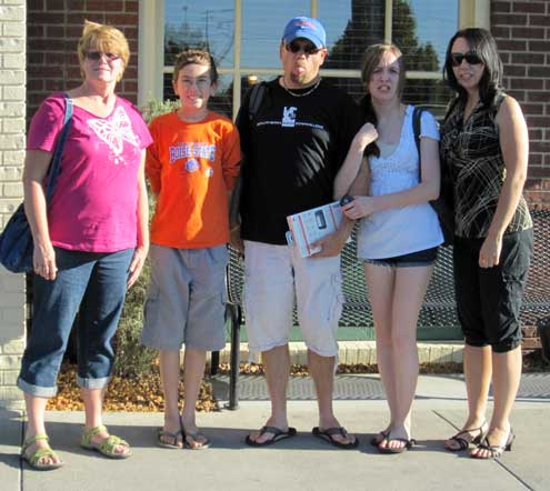 Gwen, her son David, his wife Char, and her two grandchildren, Melanie and Jake