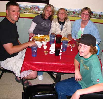 The kids at a cafe