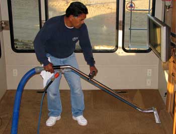 Juan cleans our carpet