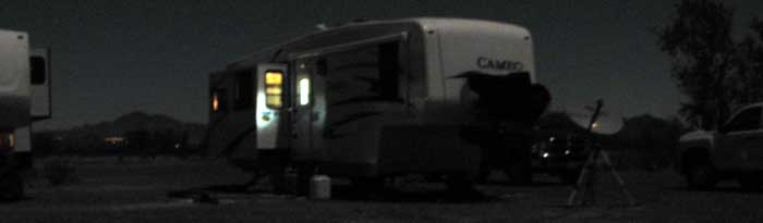 Nightime desert near Quartzsite