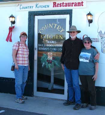 Our friends Jack and Carol are visiting. We all try a Bouse cafe.