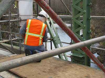 Final painting of the repaired bridge