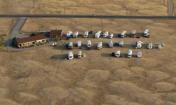 Aerial view of the rally