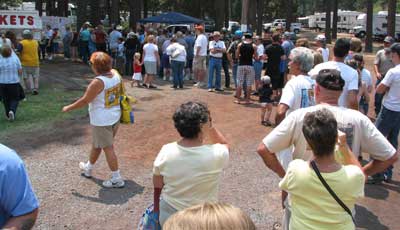 In line for the barbeque