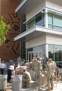 In front of the new HEC building