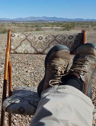 I am watching the distant mountains and the town of Bouse