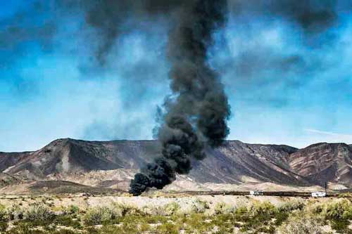 A boondocker is on fire