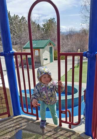 Lucy loves her playground