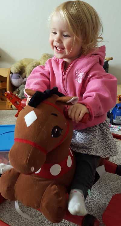 Elise loves to ride her horse