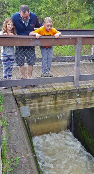 Enjoying the fish hatchery