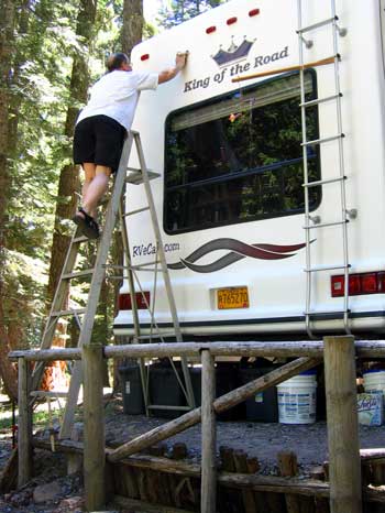 Apply polymer coating to the trailer