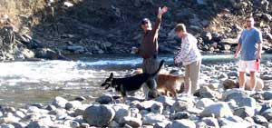 Joe, Gwen, Dale, Morgan and Gunnar explore the American River