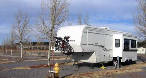 Our first RV campsite at Railside 