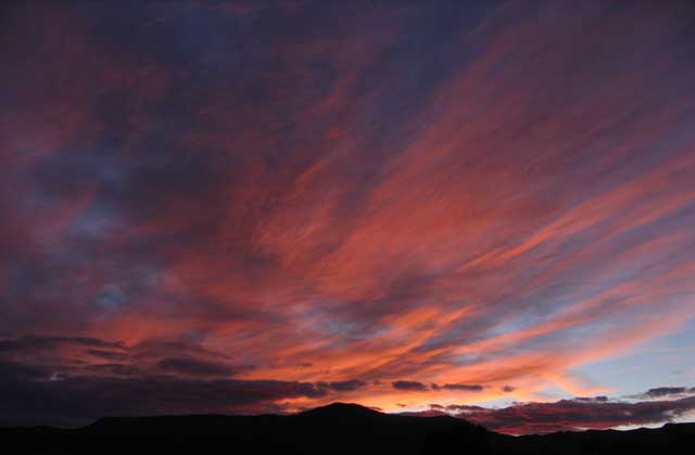 Sunset at the end of a day of exploring