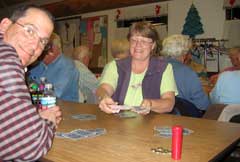 Gwen becomes a winner at card bingo
