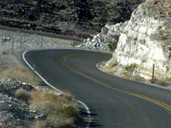 Steep climbing out of the valley toward Bishop