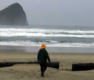 A stormy stroll on Pacific City Beach