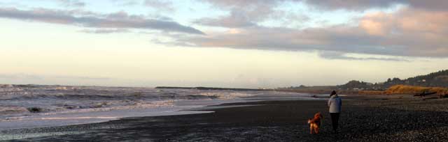 Sunset beach walk