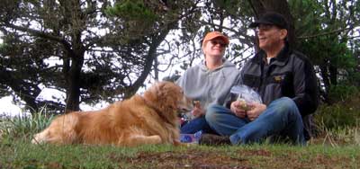 A picnic 20 feet from an ocean cliff