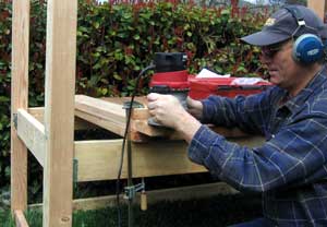 Router the edges of the deck boards