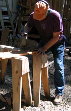 Use a sabresaw to cut out the tree outline