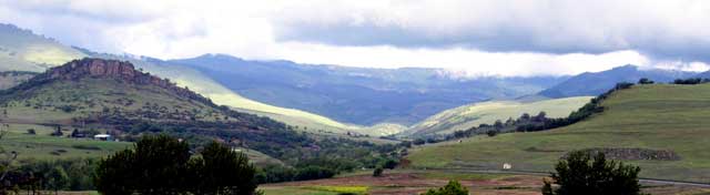 The view toward Howard Prairie Resort, just over the last mountain.