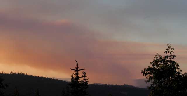 Forest Fire about 15 miles from the resort