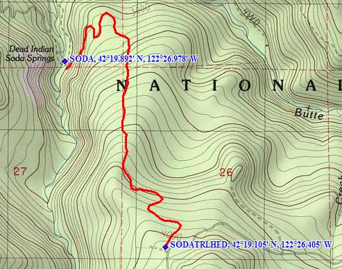 Topo map to Dead Indian Soda Springs
