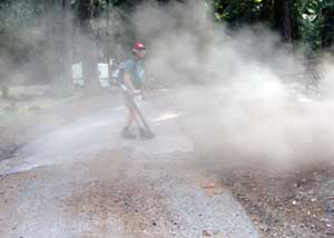 Blowing dust into the neighbor's barbeque