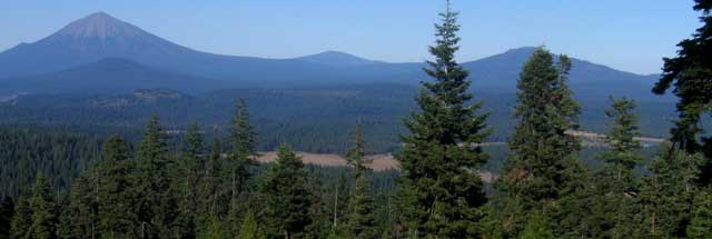 Mt. McLoughlin on the left, north shore of Howard Prairie Lake on the right.